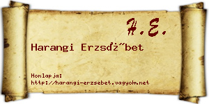Harangi Erzsébet névjegykártya